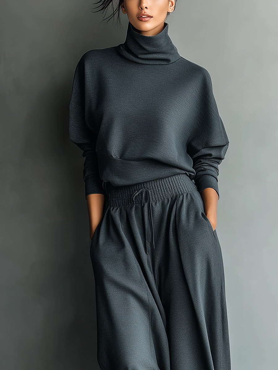 Knitted Wide-Leg Trouser Set