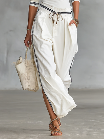 Set with Wide-Leg Trousers & Drawstring