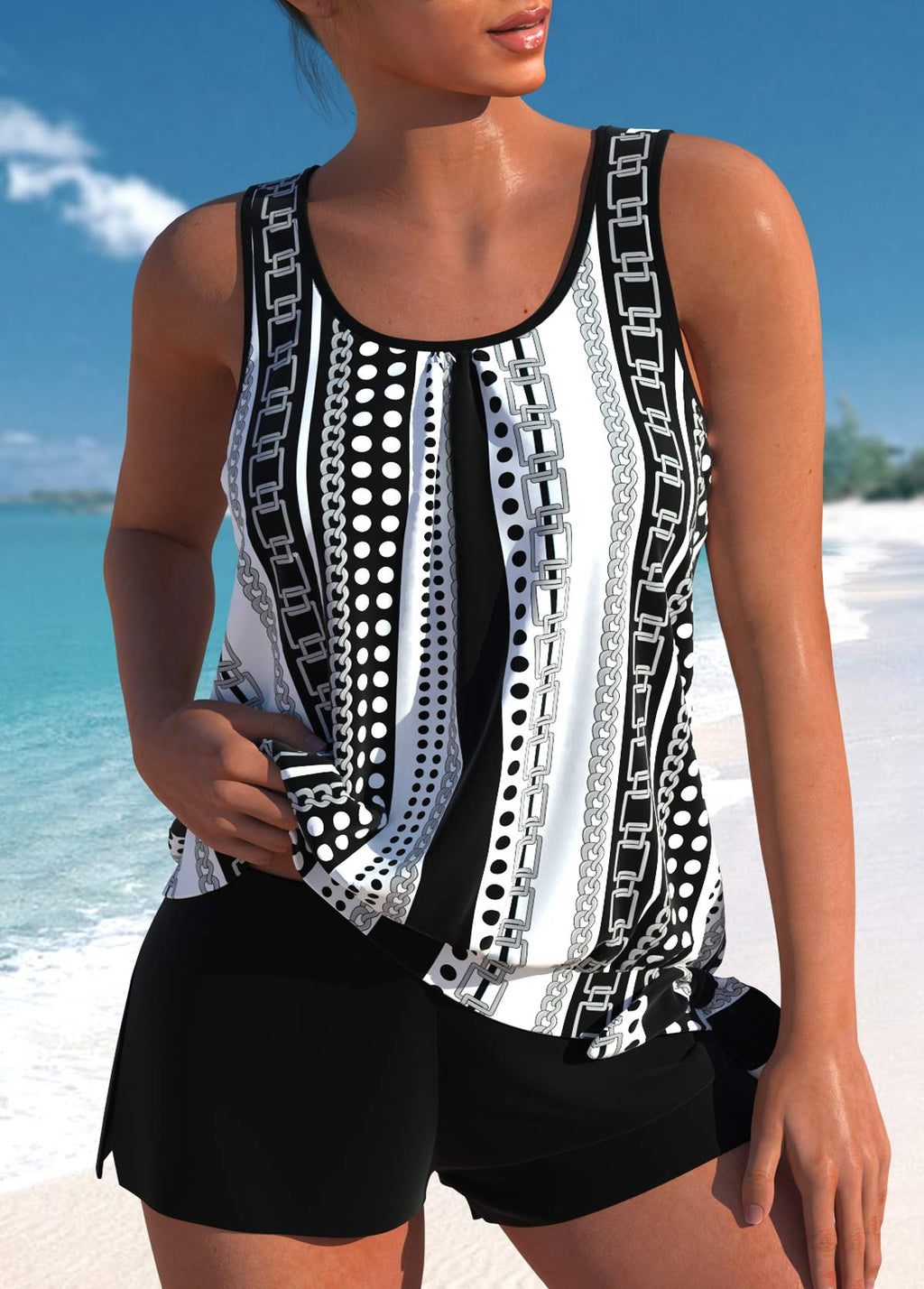 Betty | Relaxed Fit Leaf Swim Set