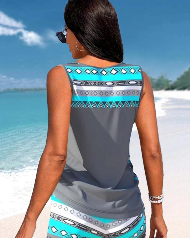 Melissa | Tankini Featuring Geometric Print