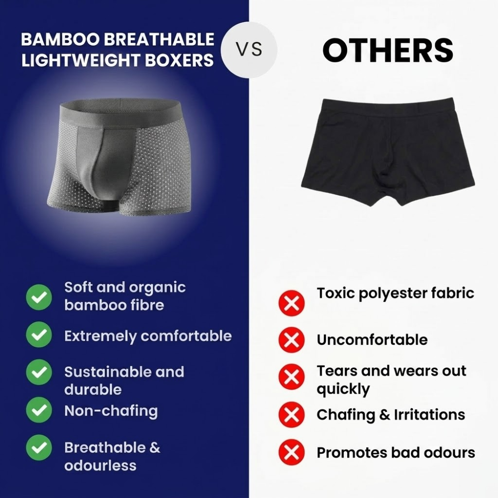 Bamboo Breathable Lightweight Boxers