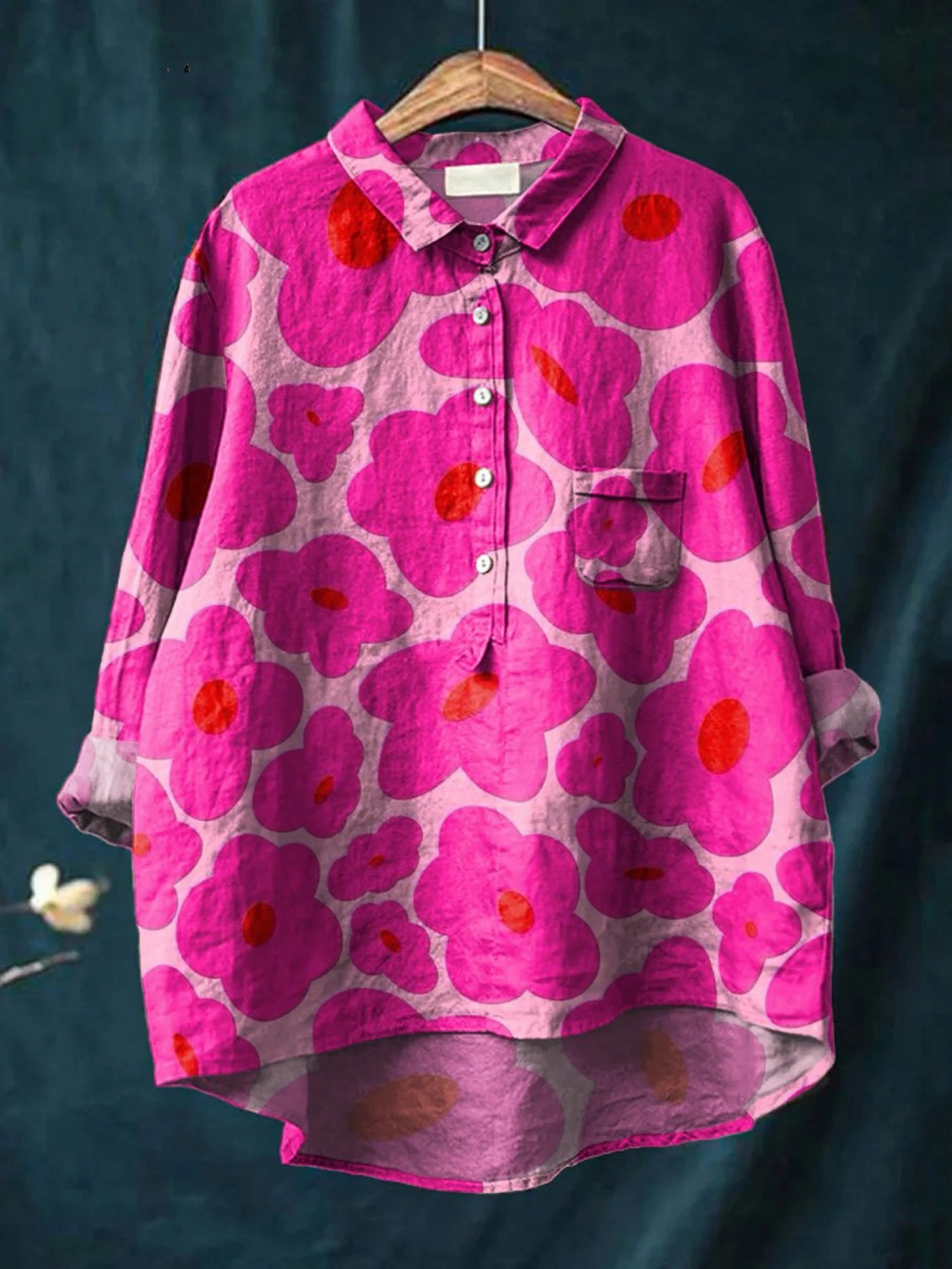Mia | Vibrant Pink Floral Pattern Printed Women&