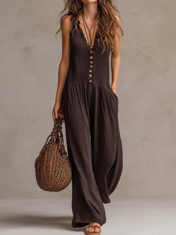 Mila Boho Button Jumpsuit