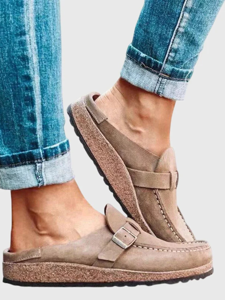 Valencia | Vegan Suede Buckle Comfort Clogs