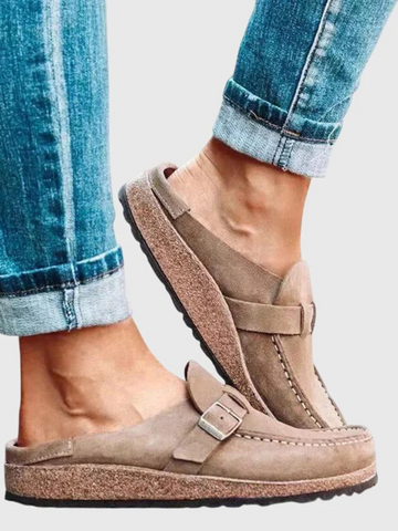 Valencia | Vegan Suede Buckle Comfort Clogs