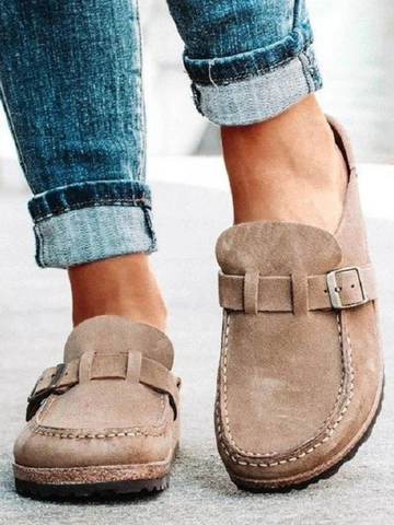 Valencia | Vegan Suede Buckle Comfort Clogs