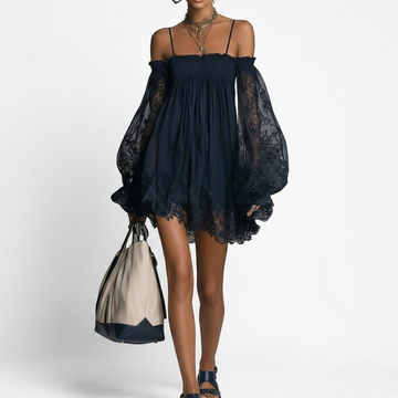 Noémie Flowing Dress with Lace