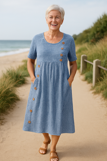 Brienne | Comfortable Striped Midi Dress