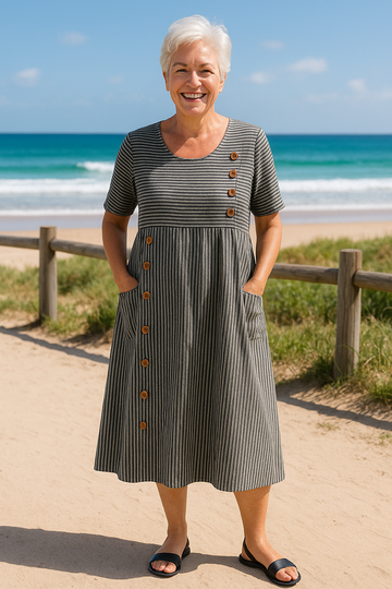 Brienne | Comfortable Striped Midi Dress