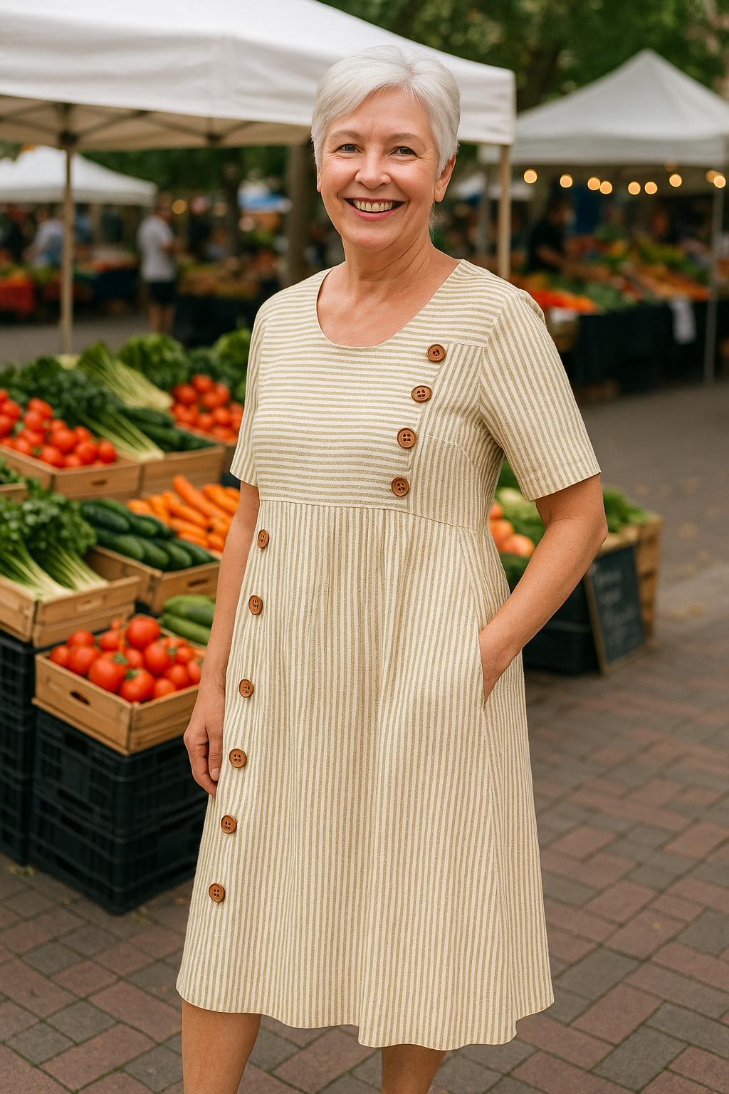 Brienne | Comfortable Striped Midi Dress