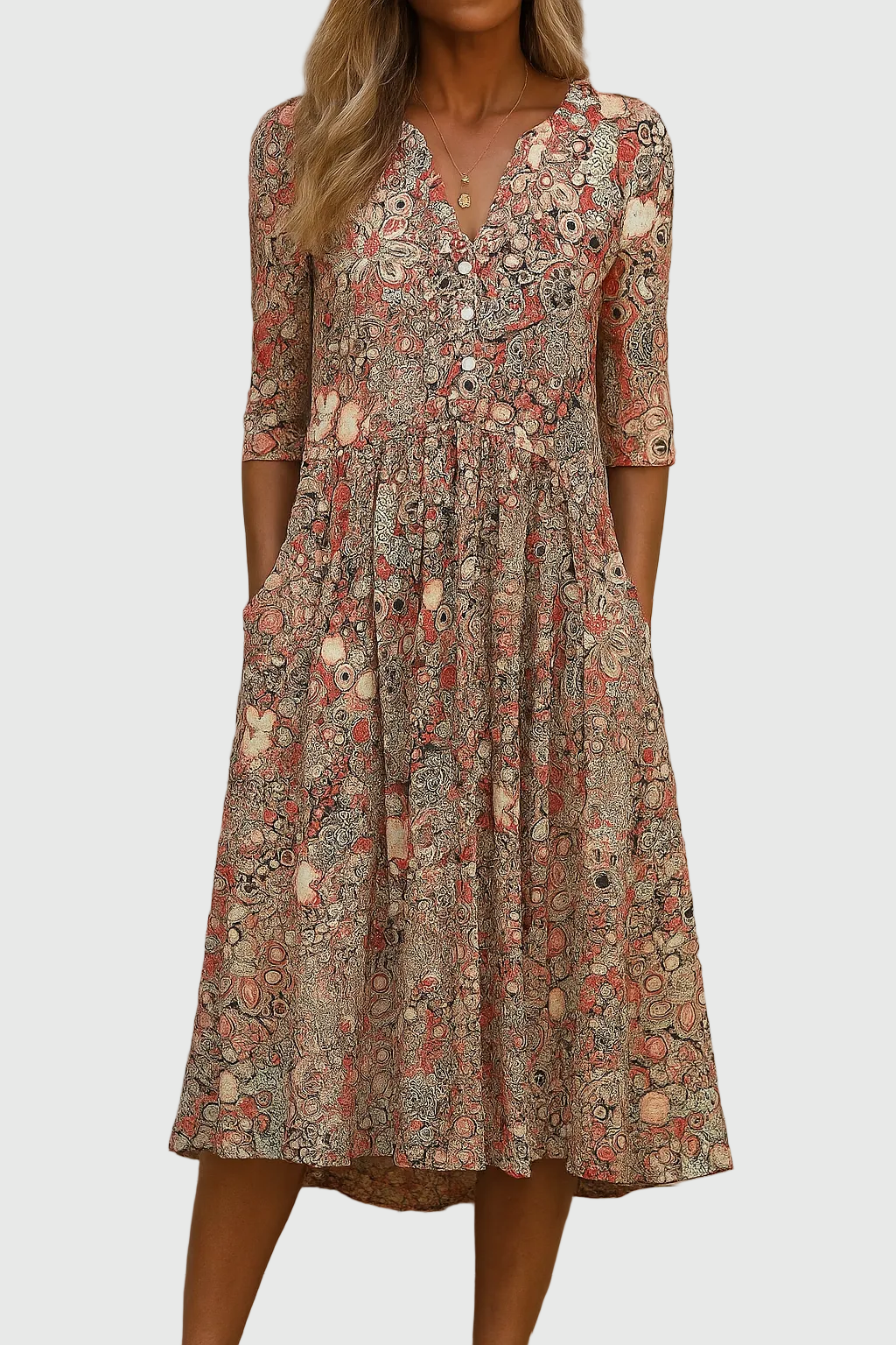 Hailey | Lightweight V-Neck Midi Dress