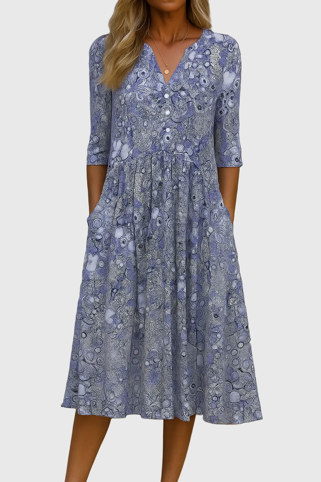 Hailey | Lightweight V-Neck Midi Dress