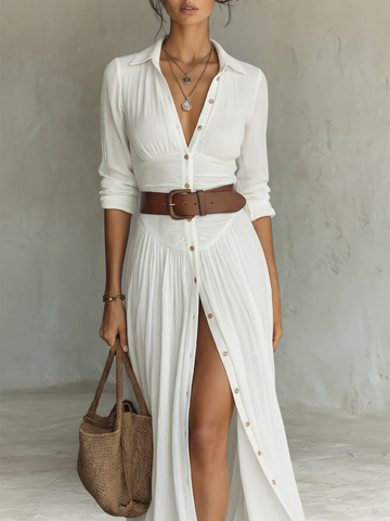 Classic Elegant Collar Maxi Dress