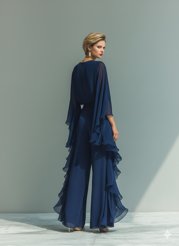 Marine Elegant Ruffle Chiffon Set