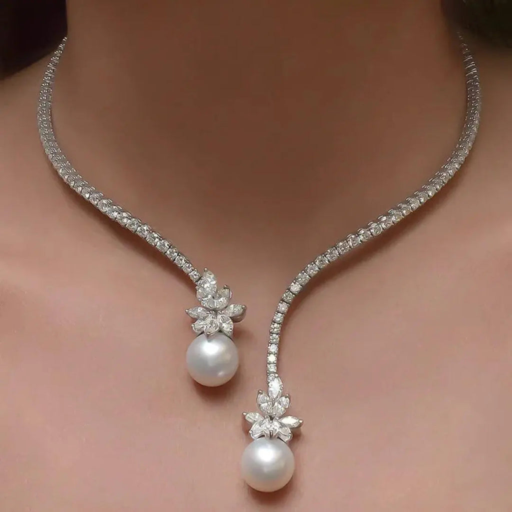 Cherley | Elegant Silver Pearl Necklace
