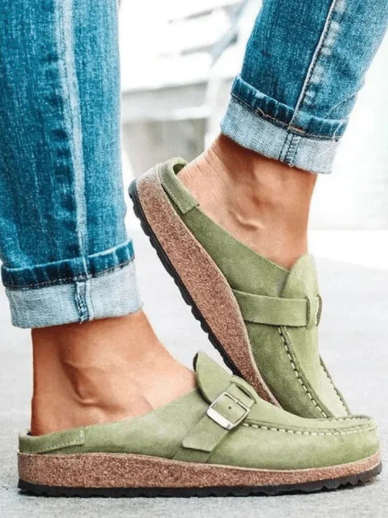 Valencia | Vegan Suede Buckle Comfort Clogs
