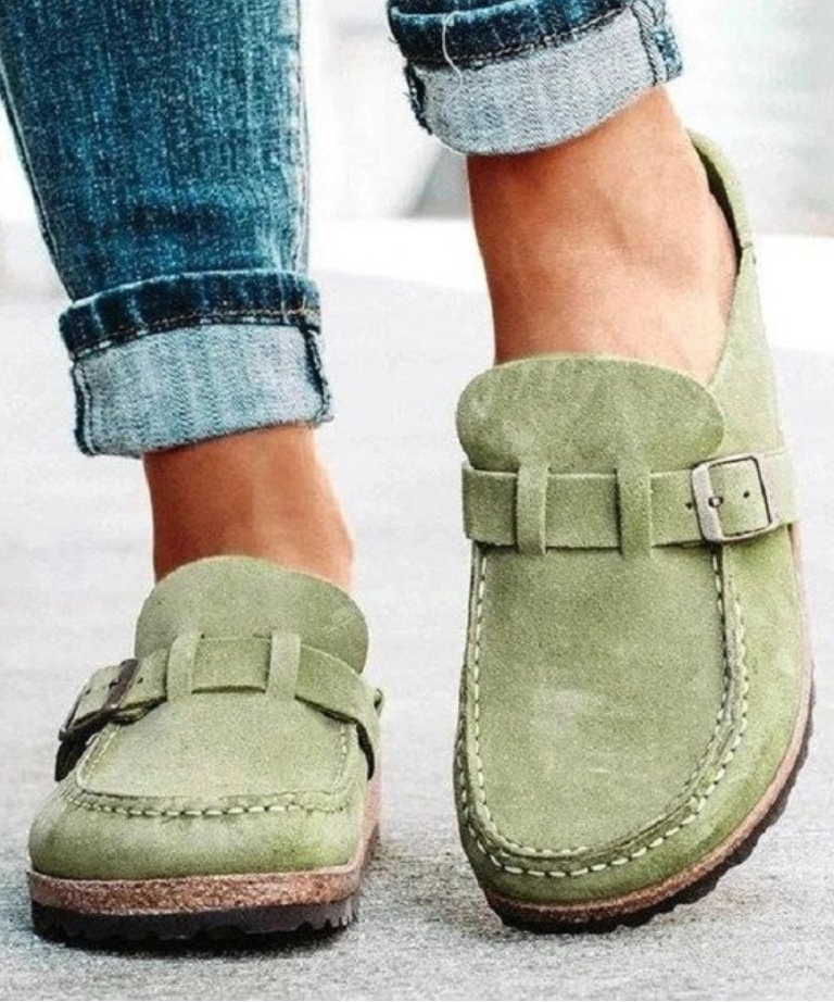 Valencia | Vegan Suede Buckle Comfort Clogs