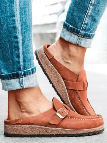 Valencia | Vegan Suede Buckle Comfort Clogs