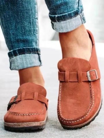 Valencia | Vegan Suede Buckle Comfort Clogs