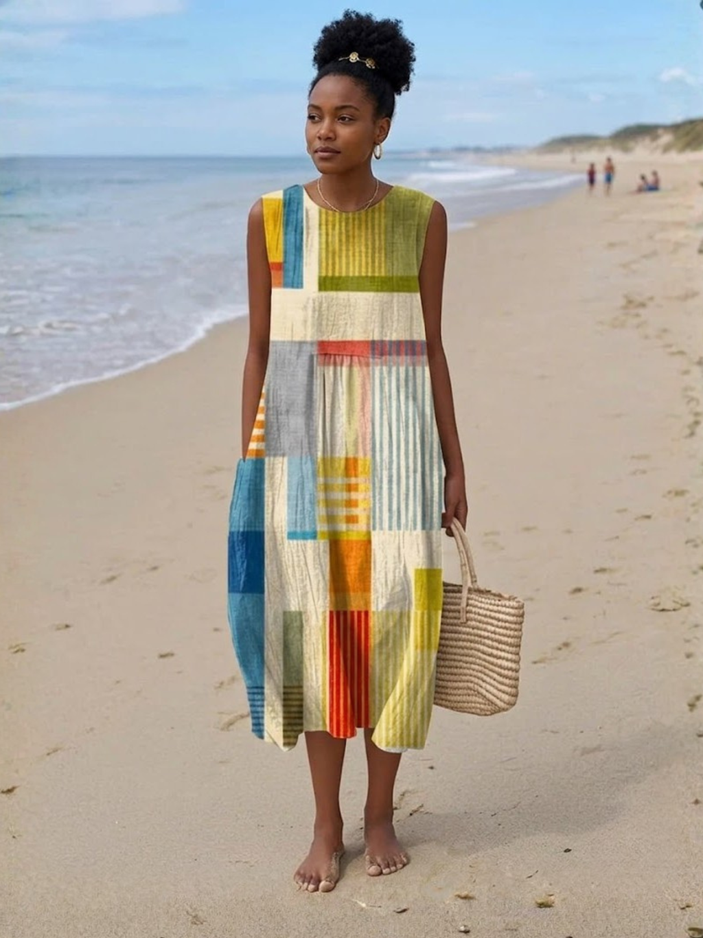 Eve | Geometric Midi Dress