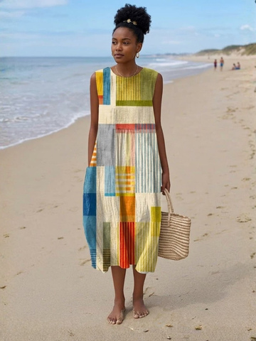 Eve | Geometric Midi Dress