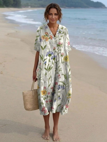 Julia | Women’s Vintage Floral Casual Flowing Dress