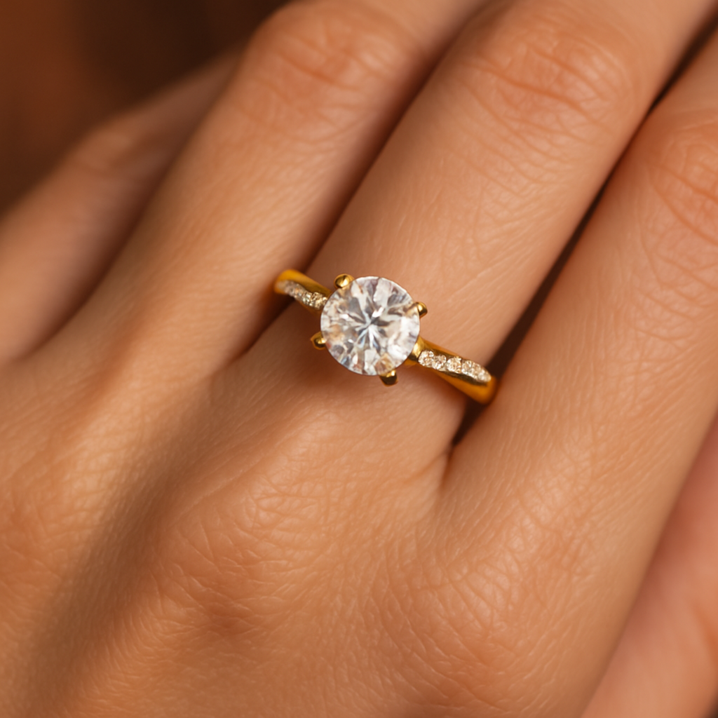 Vintage Gold and Silver Crystal Ring