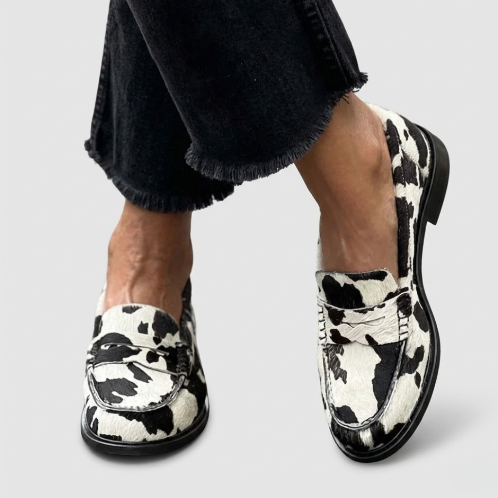 Veerle | Comfortable Zebra-Print Moccasins