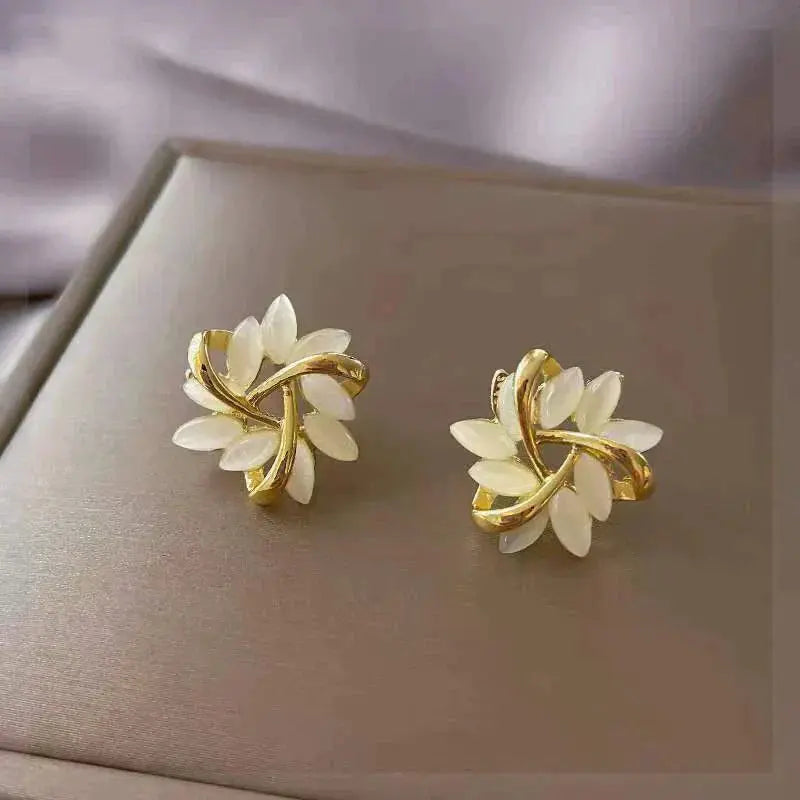 Elegant Leaf Stud Earrings