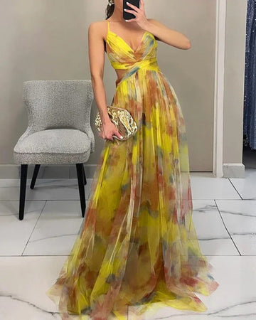 Delacroix | Elegant Flowy Floral Maxi Dress