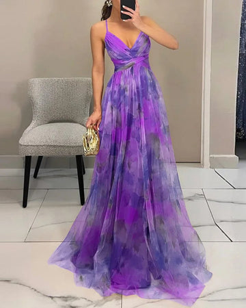 Delacroix | Elegant Flowy Floral Maxi Dress
