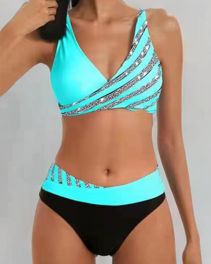 Mona - Bedruckter Bikini in Warmen Tönen