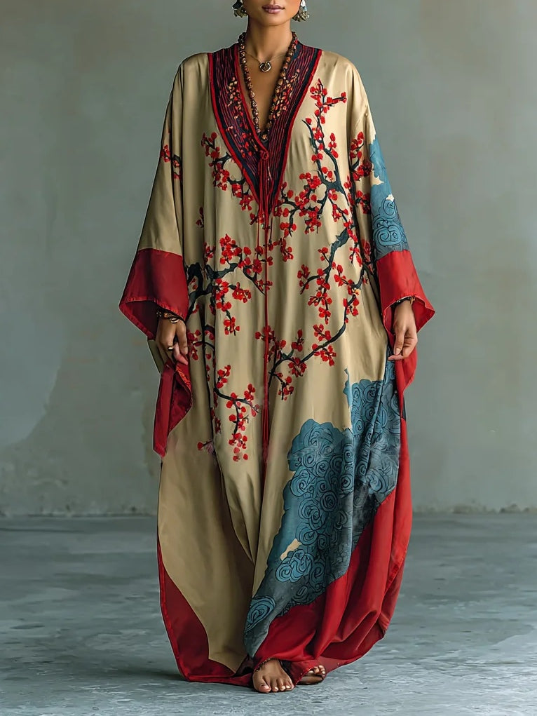 Chloé | Japanese Red Blossom Maxi Dress