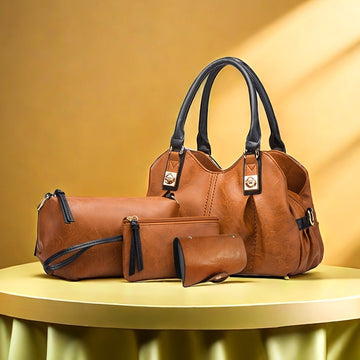 Zoe | Vintage 4-Piece Leather Bag Set