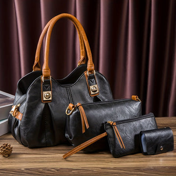 Zoe | Vintage 4-Piece Leather Bag Set