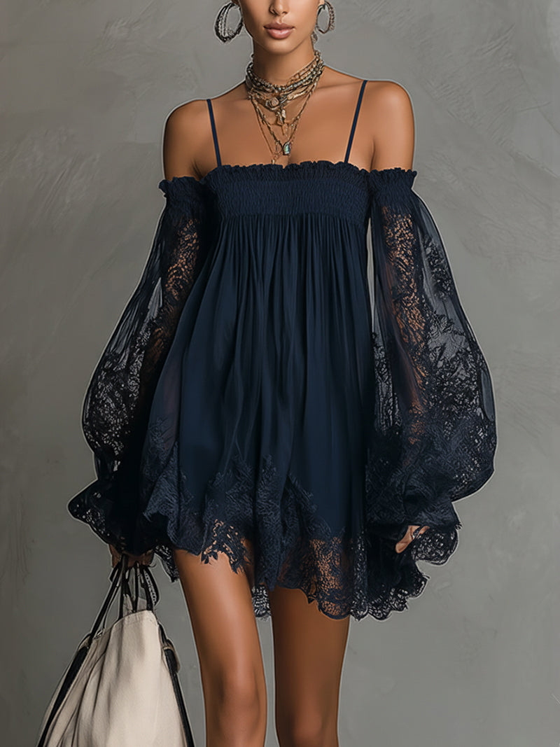 Noémie Flowing Dress with Lace