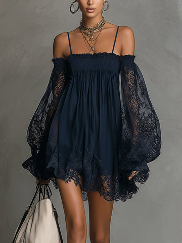 Noémie Flowing Dress with Lace