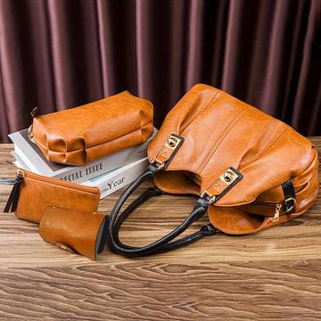 Zoe | Vintage 4-Piece Leather Bag Set