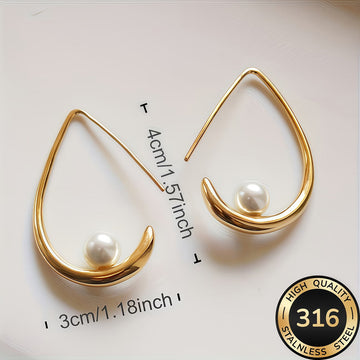 Crescent | Elegant Pearl Hoop Earrings