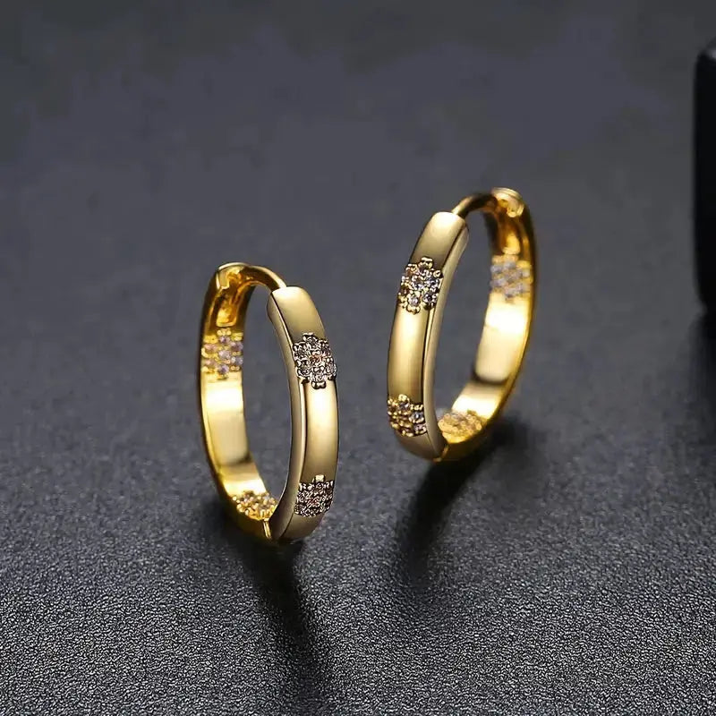 April | Elegant Floral Hoop Earrings