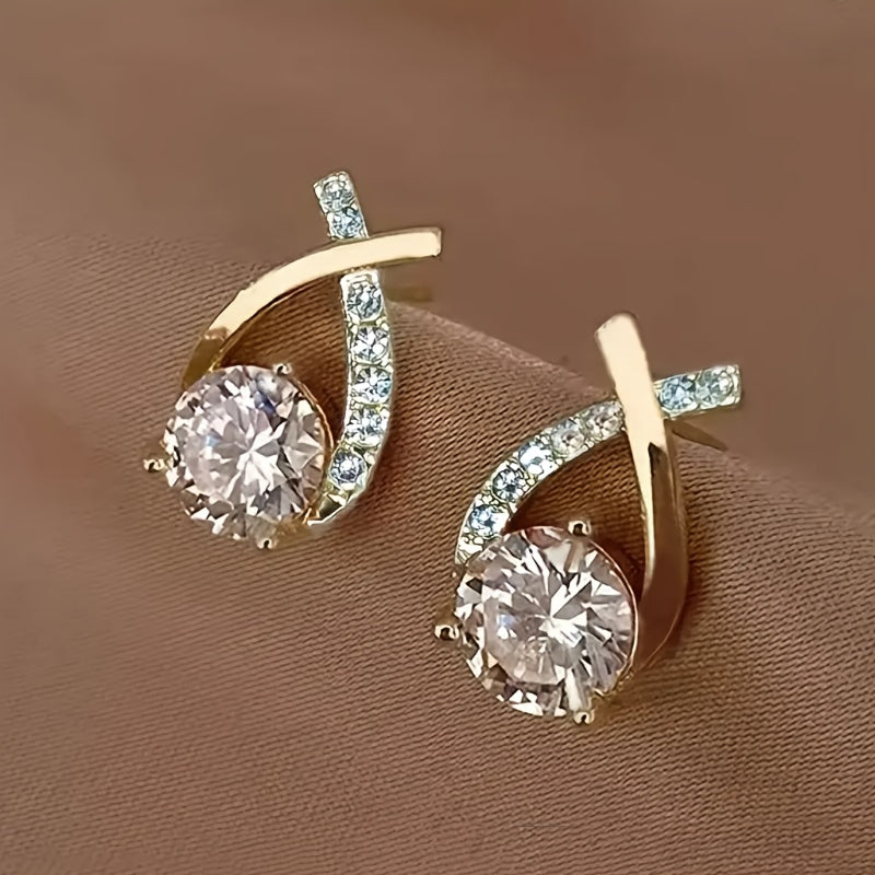 Elegant Gold Stud Earrings