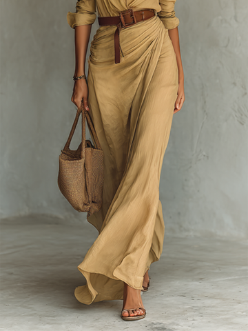Classic Elegant Collar Maxi Dress