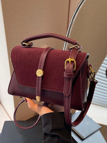 ALWINA | TRENDY CONTRAST STITCHING SHOULDER BAG