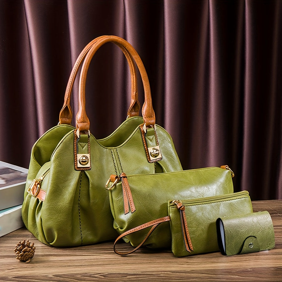 Zoe | Vintage 4-Piece Leather Bag Set