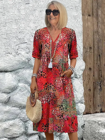 Eva | Flowy V-Neck Dress