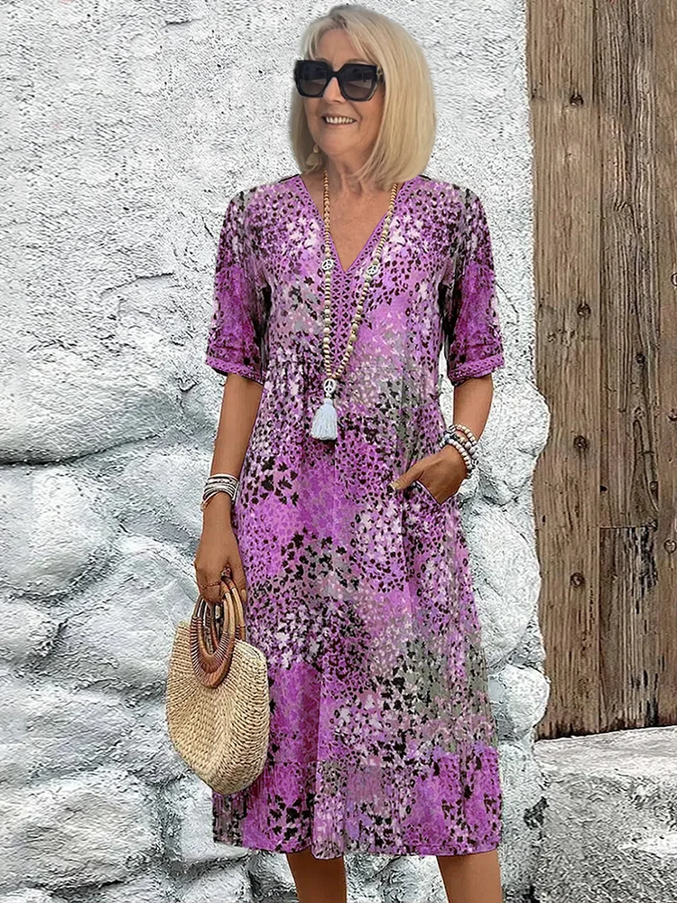 Eva | Flowy V-Neck Dress