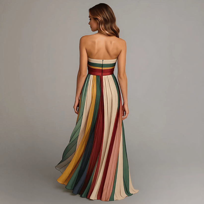 Long Colourful Sleeveless Dress