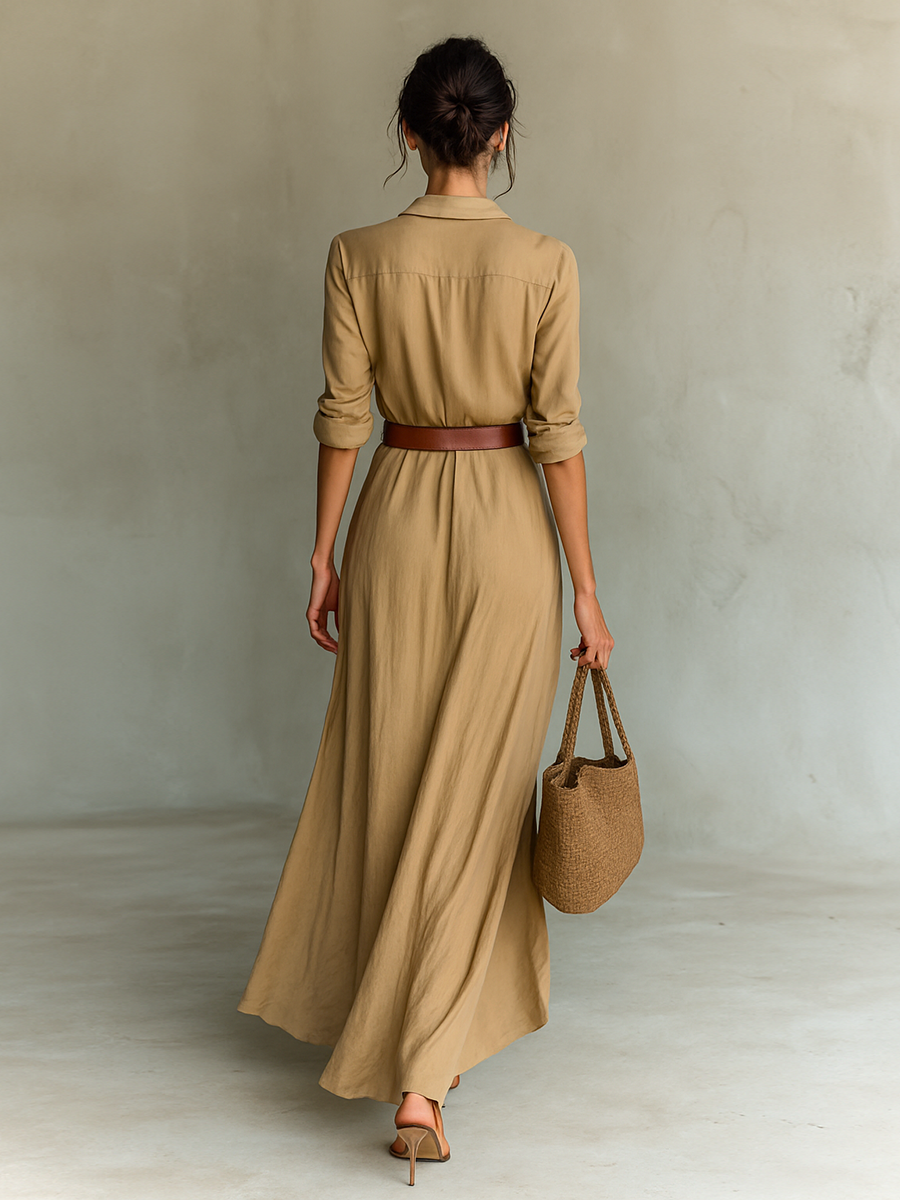 Classic Elegant Collar Maxi Dress