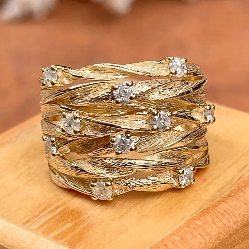 Vintage Gold Zirconia Ring