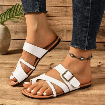 Clip-Toe Leather Sandals